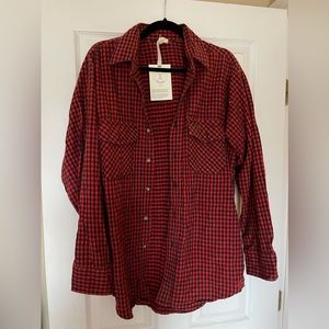 NEW Urban Outfitters flannel cotton oversized plaid shirt